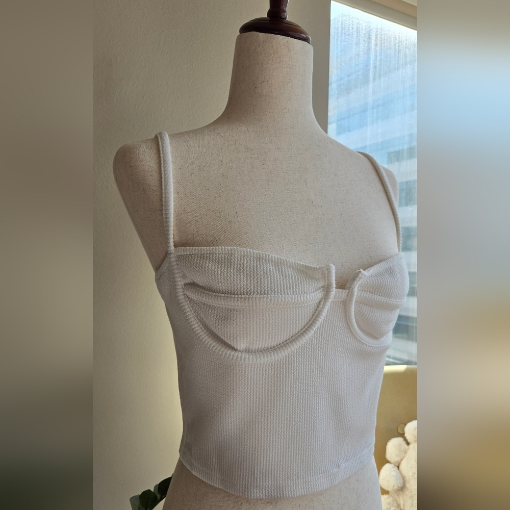 Fashion Nova Ribbed Bustier Crop Top – Size XL - Picture 4 of 5